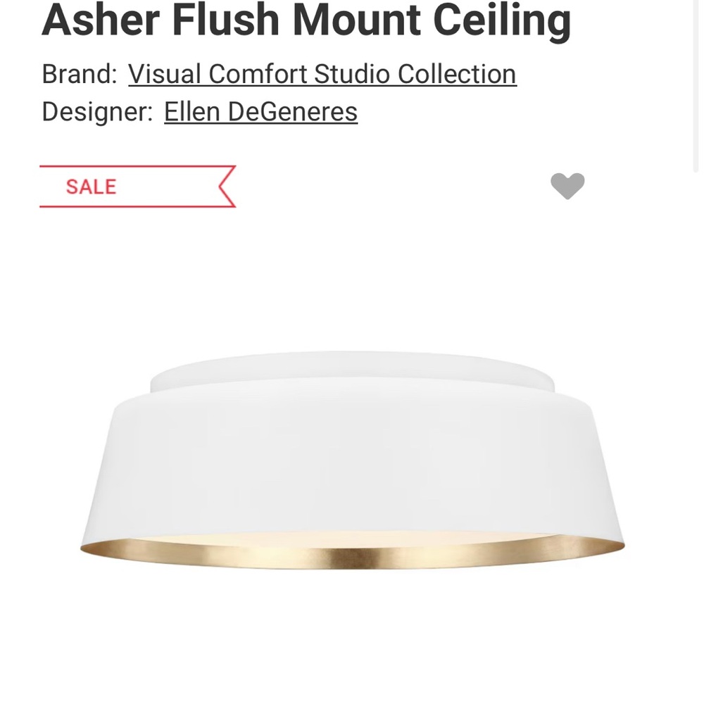 Asher Flush Mount Ceiling Light - White and Gold